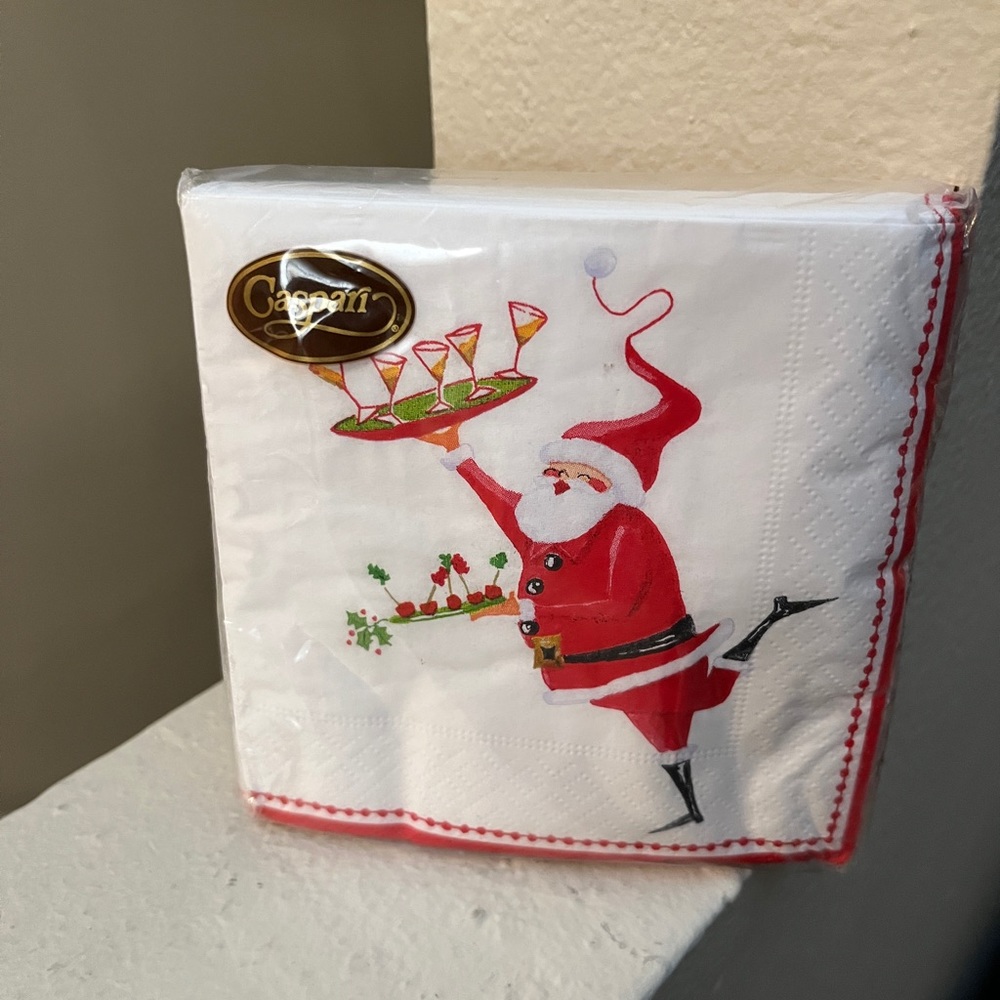 🐠 Caspari Napkins. Christmas. Santa Claus. New in Pack 20.
